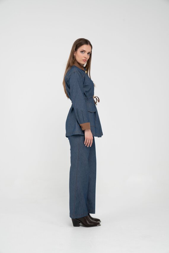 Kahve Detaylı Kadın İkili Takım K8073 - 12