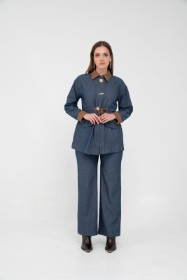 Kahve Detaylı Kadın İkili Takım K8073 - 11