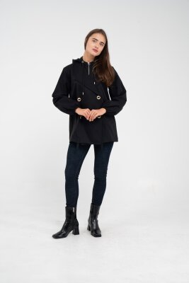 Kapüşonlu Çift Düğmeli Trençkot K8051 - 14