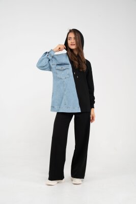 Kapüşonlu Denim Detaylı İkili Takım K1741 - SASİLVA