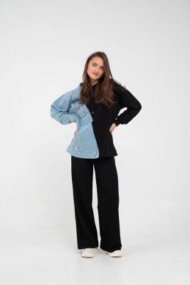 Kapüşonlu Denim Detaylı İkili Takım K1741 - 3