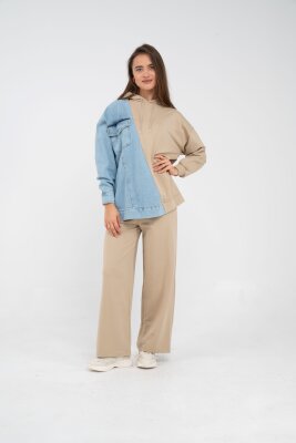 Kapüşonlu Denim Detaylı İkili Takım K1741 - 7
