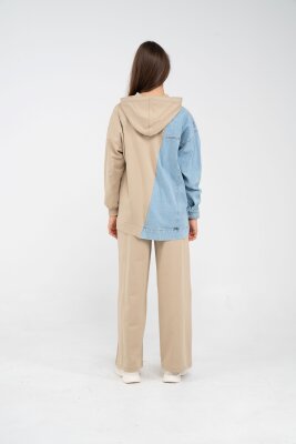 Kapüşonlu Denim Detaylı İkili Takım K1741 - 13