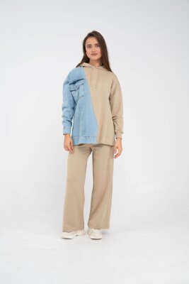 Kapüşonlu Denim Detaylı İkili Takım K1741 - 9