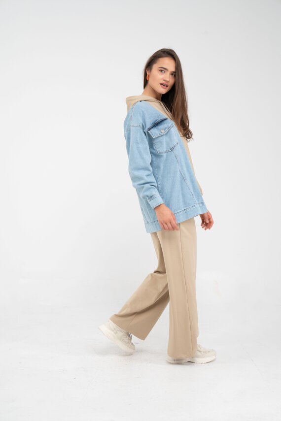 Kapüşonlu Denim Detaylı İkili Takım K1741 - 10