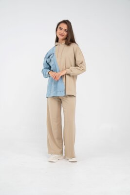 Kapüşonlu Denim Detaylı İkili Takım K1741 - 11