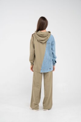 Kapüşonlu Denim Detaylı İkili Takım K1741 - 18