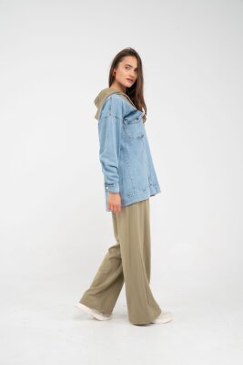 Kapüşonlu Denim Detaylı İkili Takım K1741 - 17