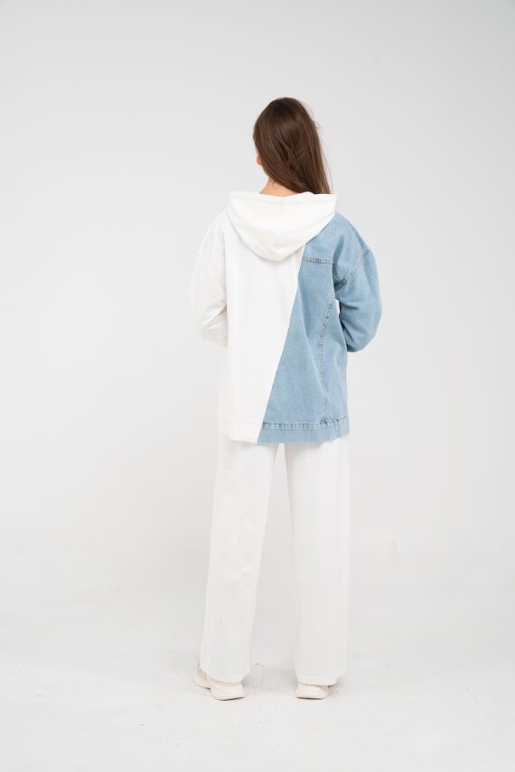 Kapüşonlu Denim Detaylı İkili Takım K1741 - 25