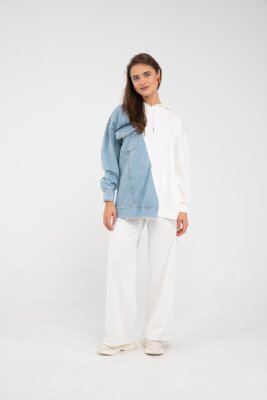 Kapüşonlu Denim Detaylı İkili Takım K1741 - 21