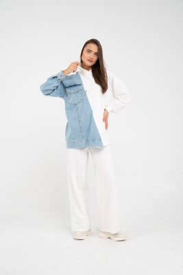 Kapüşonlu Denim Detaylı İkili Takım K1741 - 22