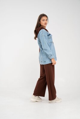 Kapüşonlu Denim Detaylı İkili Takım K1741 - 28