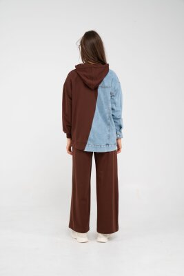 Kapüşonlu Denim Detaylı İkili Takım K1741 - 33
