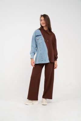 Kapüşonlu Denim Detaylı İkili Takım K1741 - 29