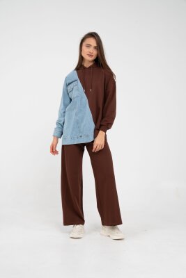 Kapüşonlu Denim Detaylı İkili Takım K1741 - 26