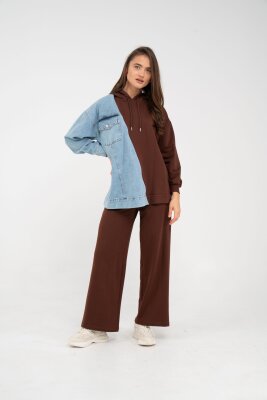 Kapüşonlu Denim Detaylı İkili Takım K1741 - 30