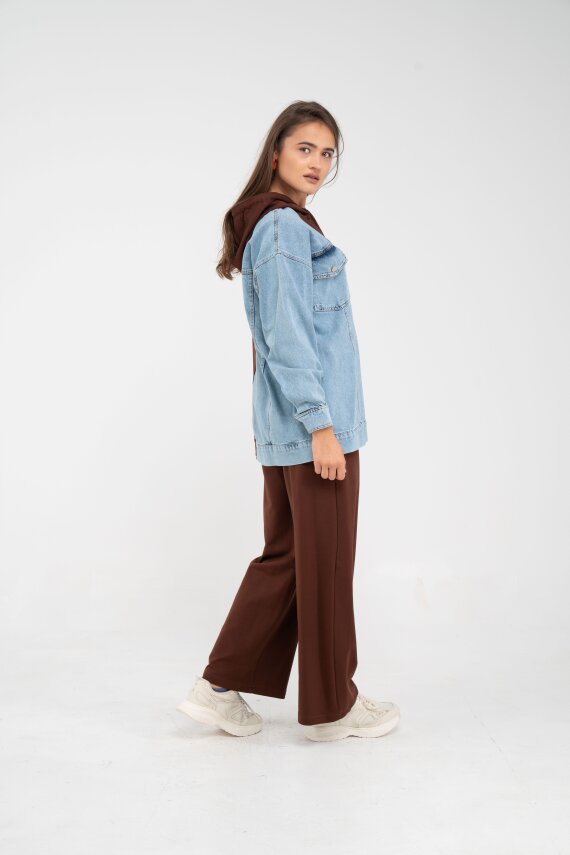 Kapüşonlu Denim Detaylı İkili Takım K1741 - 31