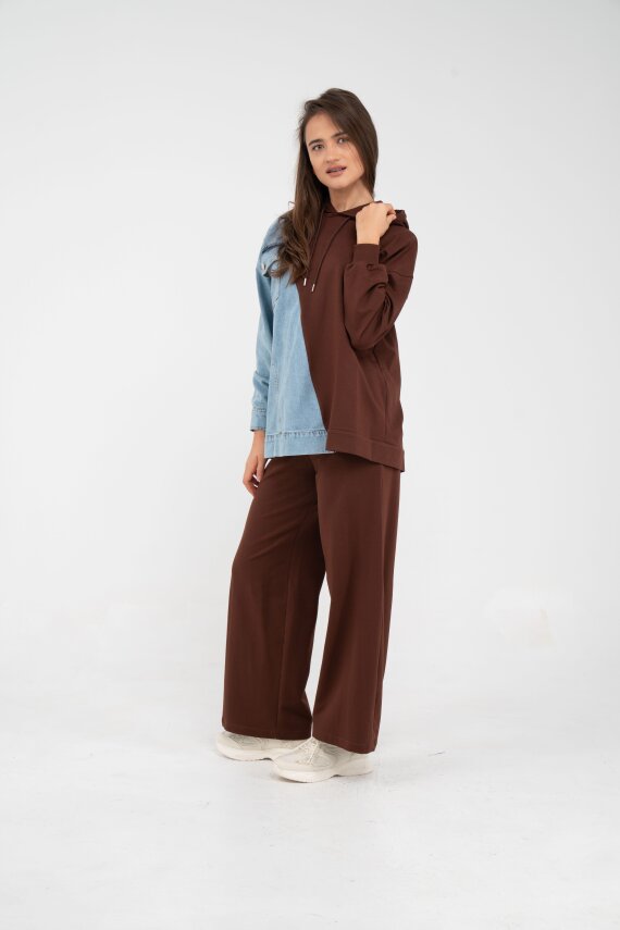 Kapüşonlu Denim Detaylı İkili Takım K1741 - 32