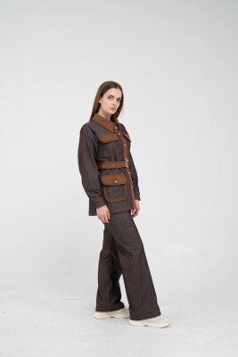 Kontrast Cepli Tokalı Kuşaklı Kadın Takım 1764 - 13