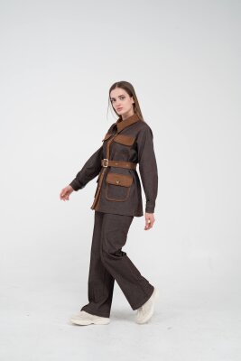 Kontrast Cepli Tokalı Kuşaklı Kadın Takım 1764 - 18