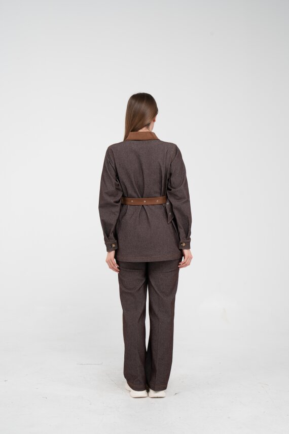 Kontrast Cepli Tokalı Kuşaklı Kadın Takım 1764 - 19