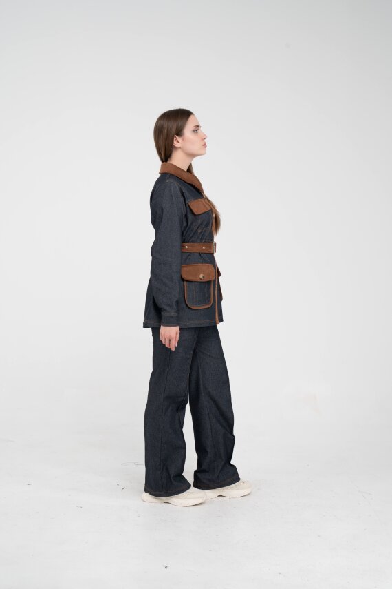 Kontrast Cepli Tokalı Kuşaklı Kadın Takım 1764 - 25