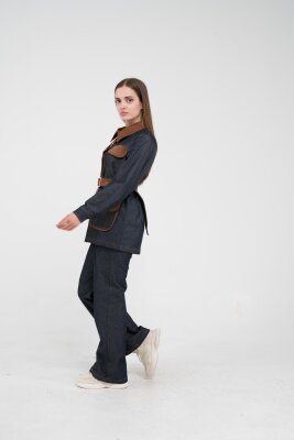 Kontrast Cepli Tokalı Kuşaklı Kadın Takım 1764 - 27