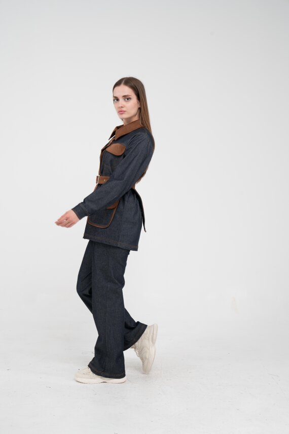 Kontrast Cepli Tokalı Kuşaklı Kadın Takım 1764 - 27