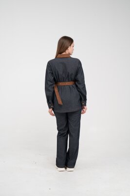 Kontrast Cepli Tokalı Kuşaklı Kadın Takım 1764 - 28