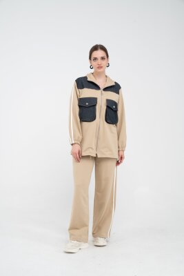 Kontrast Detaylı Fermuarlı Spor İkili Takım K1748 - SASİLVA