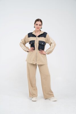 Kontrast Detaylı Fermuarlı Spor İkili Takım K1748 - 2