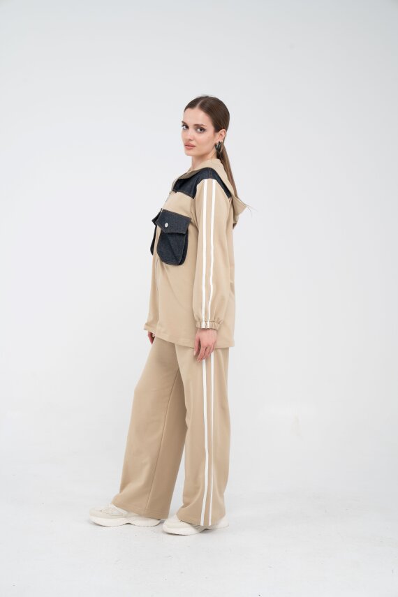 Kontrast Detaylı Fermuarlı Spor İkili Takım K1748 - 6