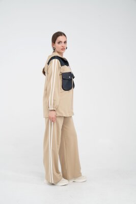 Kontrast Detaylı Fermuarlı Spor İkili Takım K1748 - 4