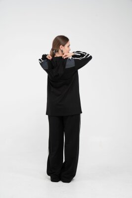 Kontrast Detaylı Fermuarlı Spor İkili Takım K1748 - 11