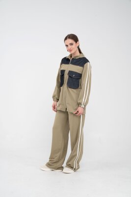 Kontrast Detaylı Fermuarlı Spor İkili Takım K1748 - 16