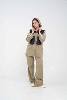 Kontrast Detaylı Fermuarlı Spor İkili Takım K1748 - 20