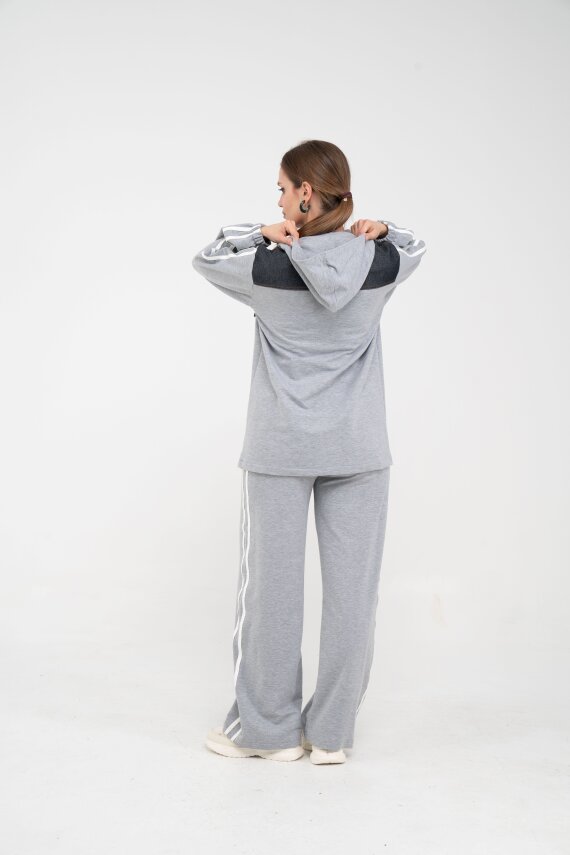 Kontrast Detaylı Fermuarlı Spor İkili Takım K1748 - 26