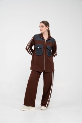 Kontrast Detaylı Fermuarlı Spor İkili Takım K1748 - 29