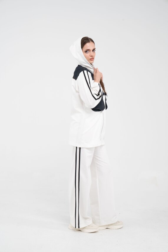 Kontrast Detaylı Fermuarlı Spor İkili Takım K1748 - 38