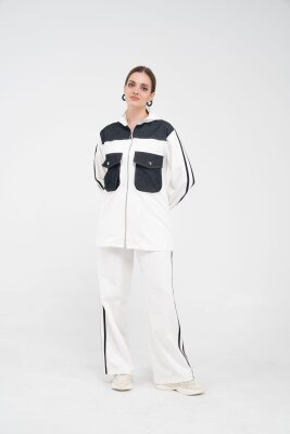 Kontrast Detaylı Fermuarlı Spor İkili Takım K1748 - 41