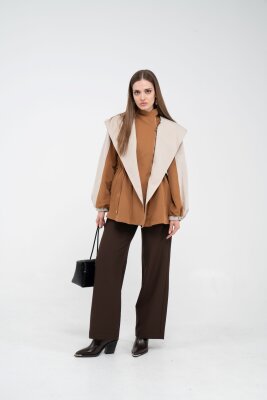 Kontrast Tasarım Yelek Detaylı Kadın Tunik 8085 - SASİLVA