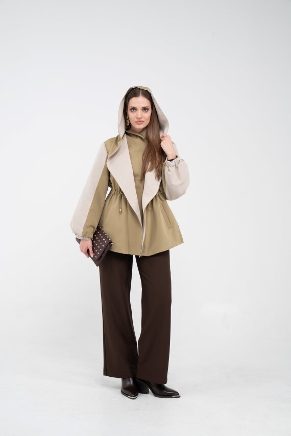 Kontrast Tasarım Yelek Detaylı Kadın Tunik 8085 - 11