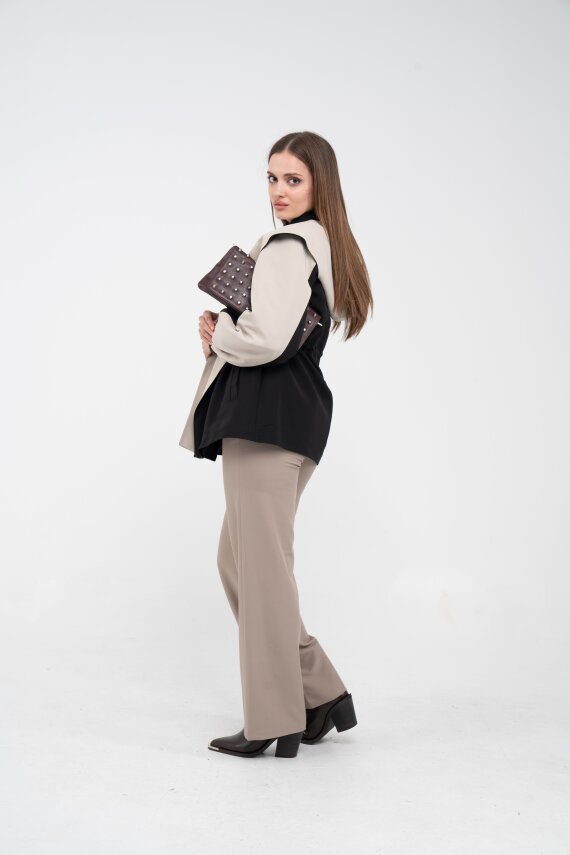 Kontrast Tasarım Yelek Detaylı Kadın Tunik 8085 - 16