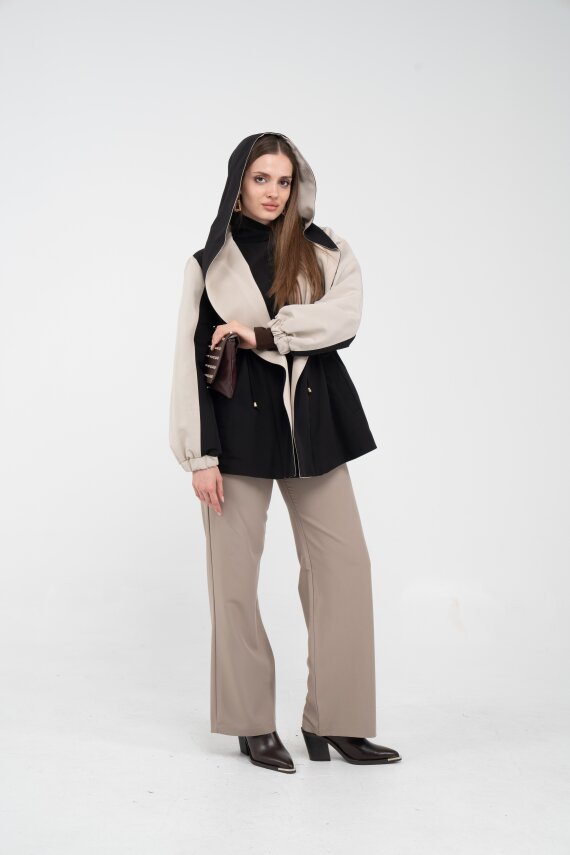 Kontrast Tasarım Yelek Detaylı Kadın Tunik 8085 - 18