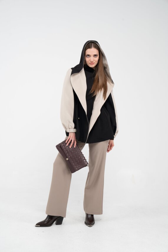 Kontrast Tasarım Yelek Detaylı Kadın Tunik 8085 - 19