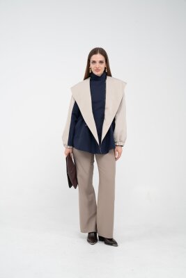 Kontrast Tasarım Yelek Detaylı Kadın Tunik 8085 - 21