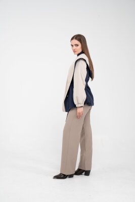 Kontrast Tasarım Yelek Detaylı Kadın Tunik 8085 - 22