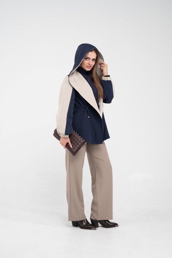 Kontrast Tasarım Yelek Detaylı Kadın Tunik 8085 - 24