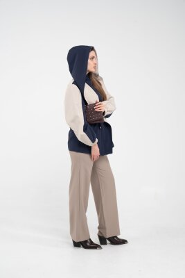 Kontrast Tasarım Yelek Detaylı Kadın Tunik 8085 - 26