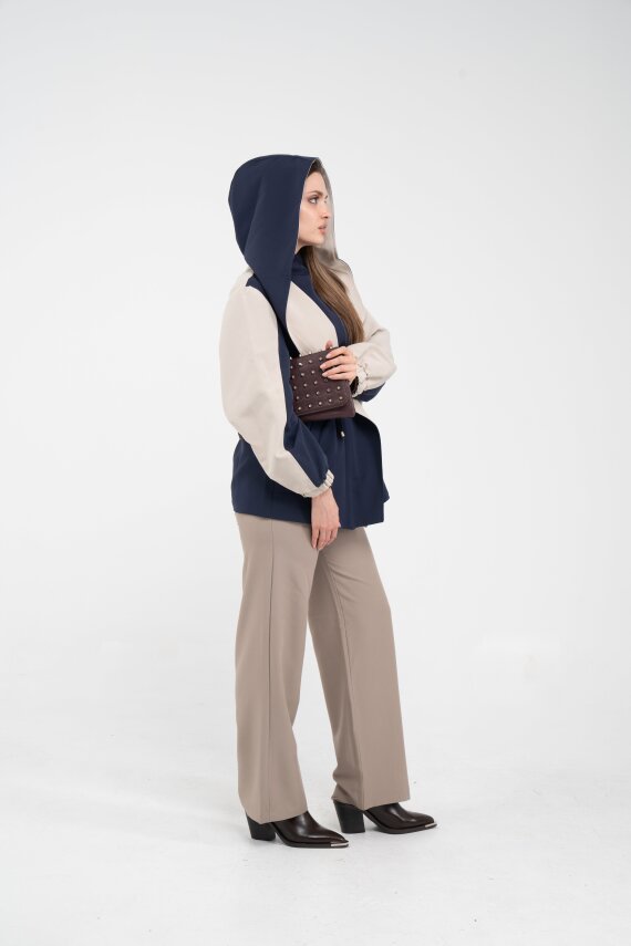 Kontrast Tasarım Yelek Detaylı Kadın Tunik 8085 - 26